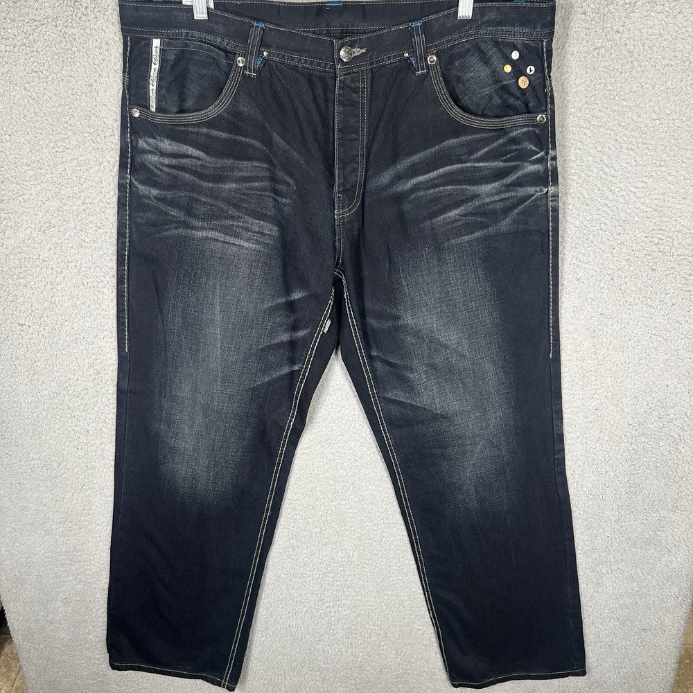 Parish Nation Jeans Mens 42x33 Blue Denim Baggy Wide Leg Skater Hip Hop Y2K